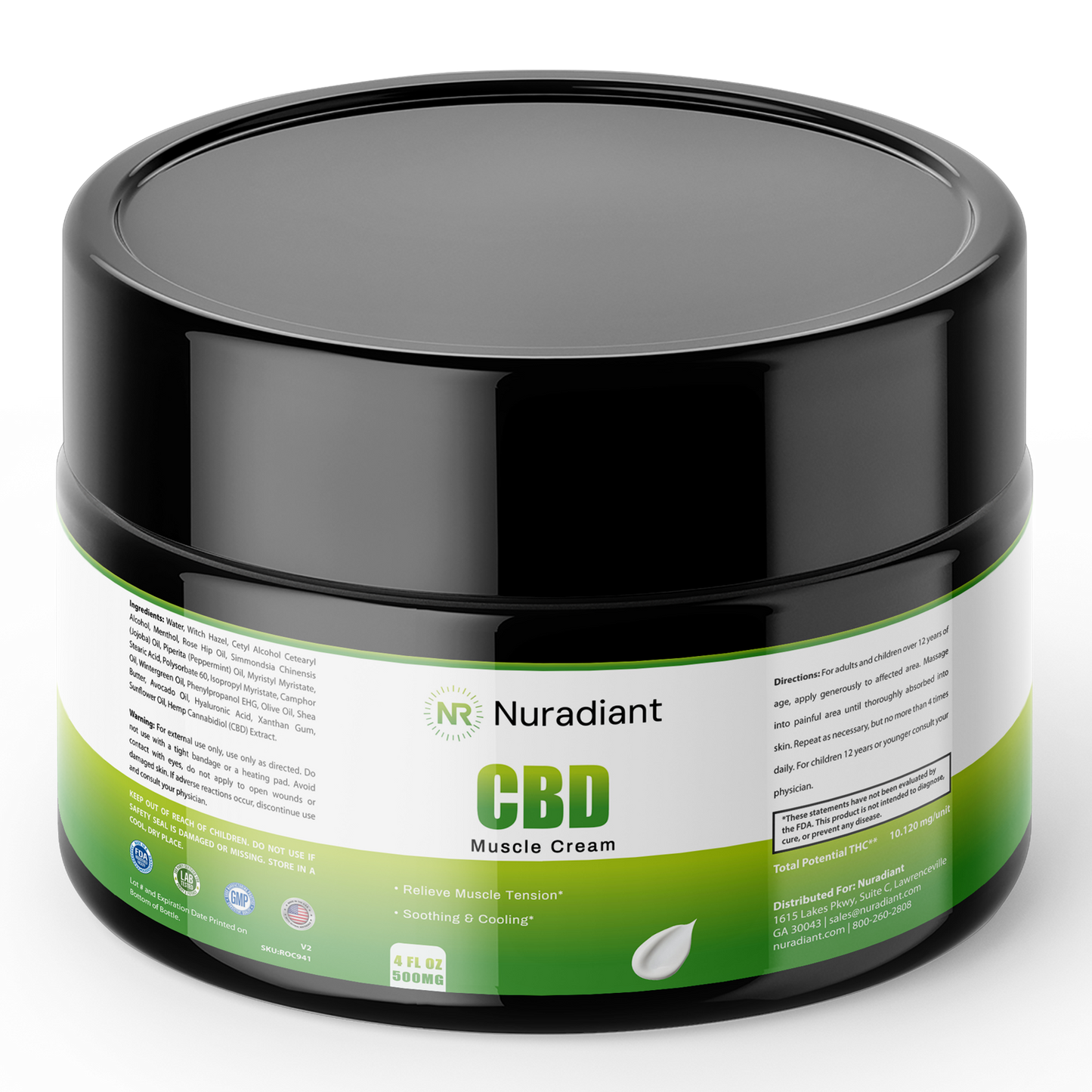 CBD Muscle Cream (4oz) 500mg