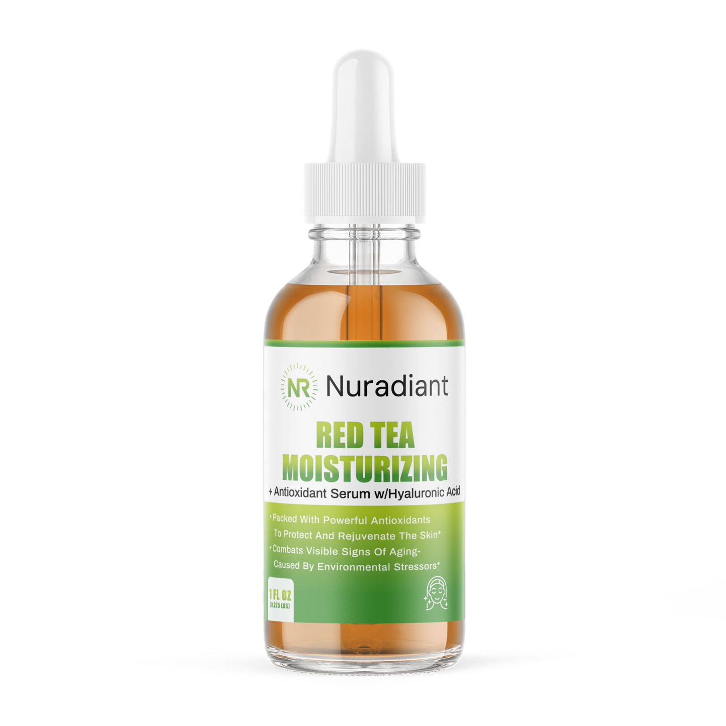 Red Tea Moisturizing + Antioxidant Serum w/Hyaluronic Acid, USA Made