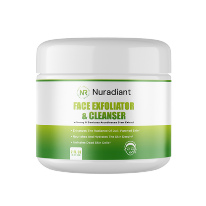 Face Exfoliator & Cleanser w/Honey & Bambusa Arundinacea Stem Extract, USA Made, Clean